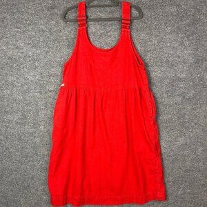 Gudrun Sjoden Red Denim Dress Women Size M Linen blend